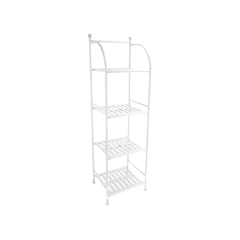 Avilia 4-Tier Shelf for Bathroom and Bedroom – Shelf with 4 Shelves for Living Room and Entrance, Metal, 33 x 27 x 116 cm, White
