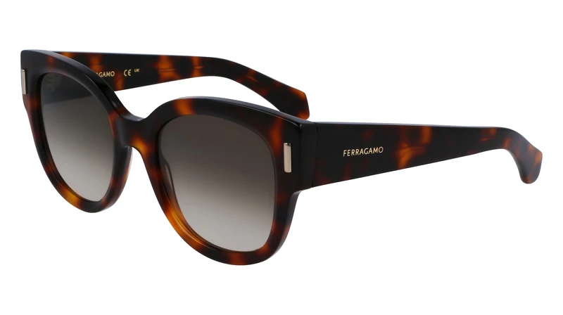 Salvatore Ferragamo SF2007S 240 Tortoise Sunglasses Woman Acetato, Tea Cup, 51