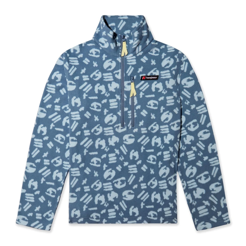Berghaus Unisex Prism Printed Trango Half Zip Fleece | Classic Pattern | Warm Fleece Half Zip, Airway Grey Hold Print, XS