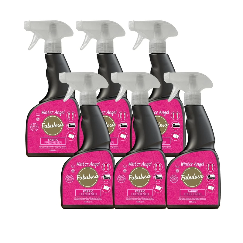 Fabulosa Multi Purpose Room and Fabric Antibacterial Disinfectant and Sanitising Cleaning Spray, 350ml, 6 Pack, Winter Angel (Packing may vary)