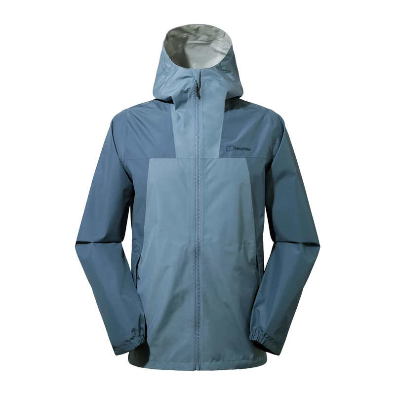 Berghaus Deluge Pro Waterproof Shell Jacket | Adjustable | Durable Coat | Rain Protection Jacket, Soft Slate/Trooper, XS