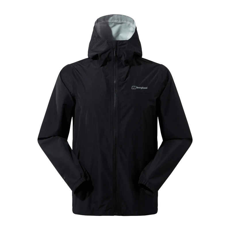 Berghaus Deluge Pro Waterproof Shell Jacket | Adjustable | Durable Coat | Rain Protection Jacket, Black/Black, XS