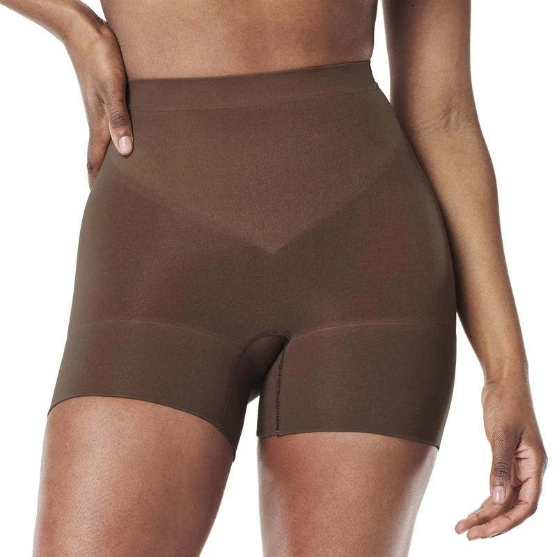 Spanx SPANXsculpt Power Series Boyshort - For All Hemline Lengths - Lightweight Core Control Shapewear - Dig-Free Waistband- Chestnut Brown - 1X