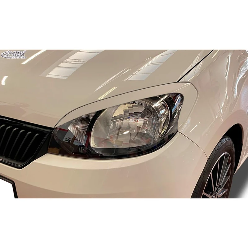 RDX Racedesign Head light spoilers compatible with Skoda Citigo 2011- (ABS)