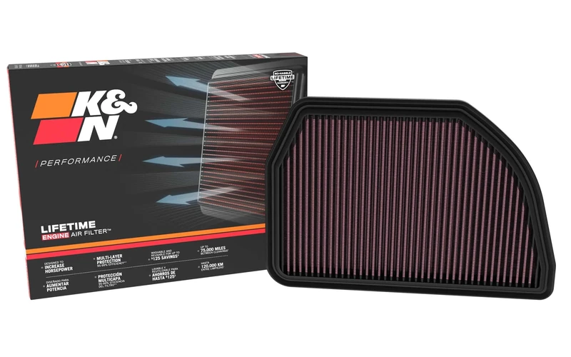 K&N Replacement Air Filter compatible with Suzuki Swift IV 1.4 4cyl Hybrid 2020- (33-3176)