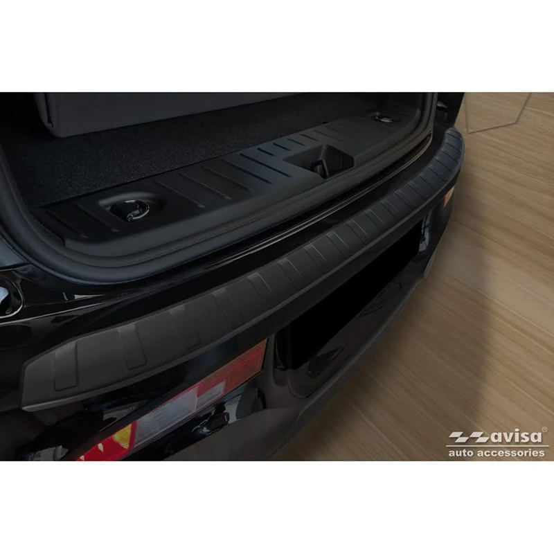 Avisa Matt Black Stainless Steel Rear bumper protector compatible with BMW i3 (i01) 2013-2017 & FL 2017-2022 'Ribs'