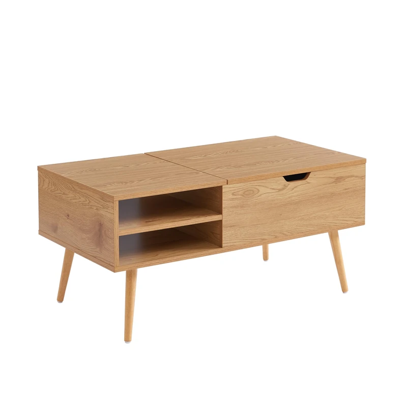BAÏTA FLORENCE coffee table, dark oak effect, with a 96cm extendable top