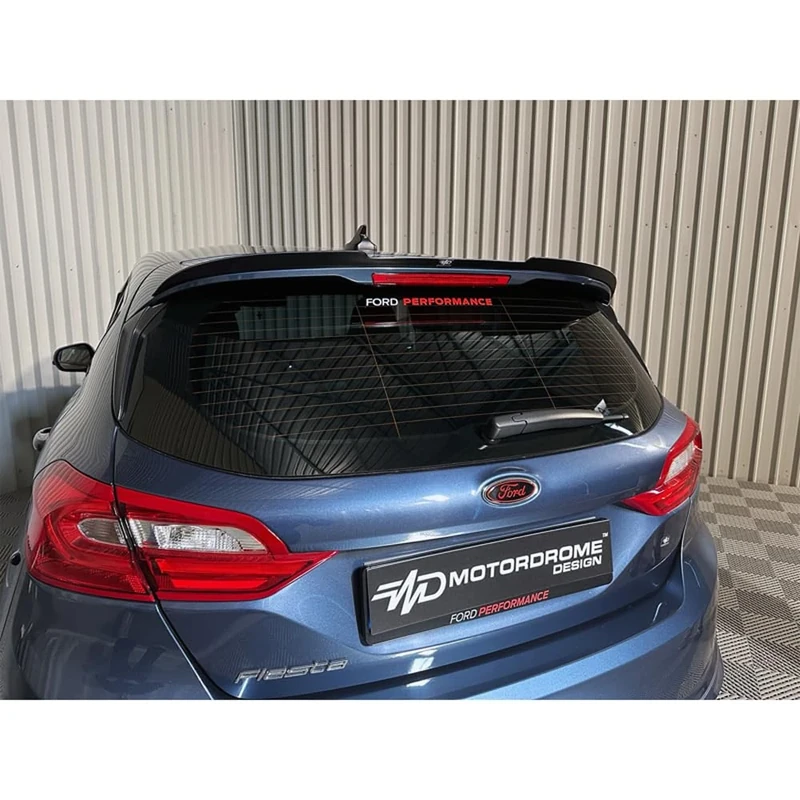 Motordrome Roof spoiler (Spoiler Cap) compatible with Ford Fiesta HB VII 2017- (ABS Glossy black)