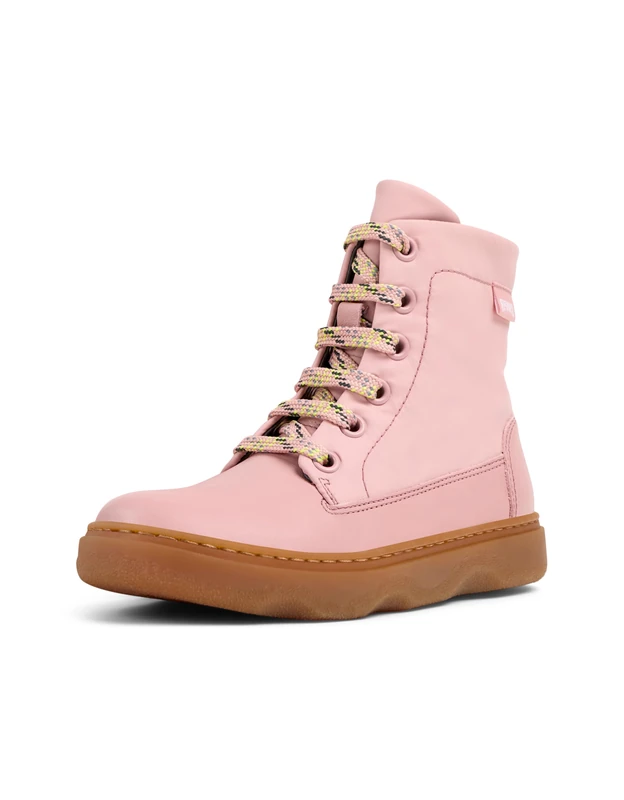 Camper Girls Kiddo K900363 Lace Up Bootie, Medium Pink 005, 10 UK Child