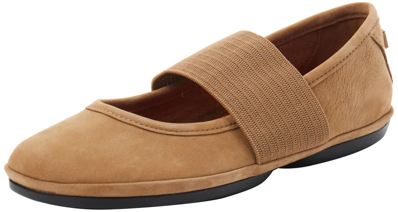 Camper Women's Right Nina Closed Ballet Flats, Medium Brown 251, 7 UK