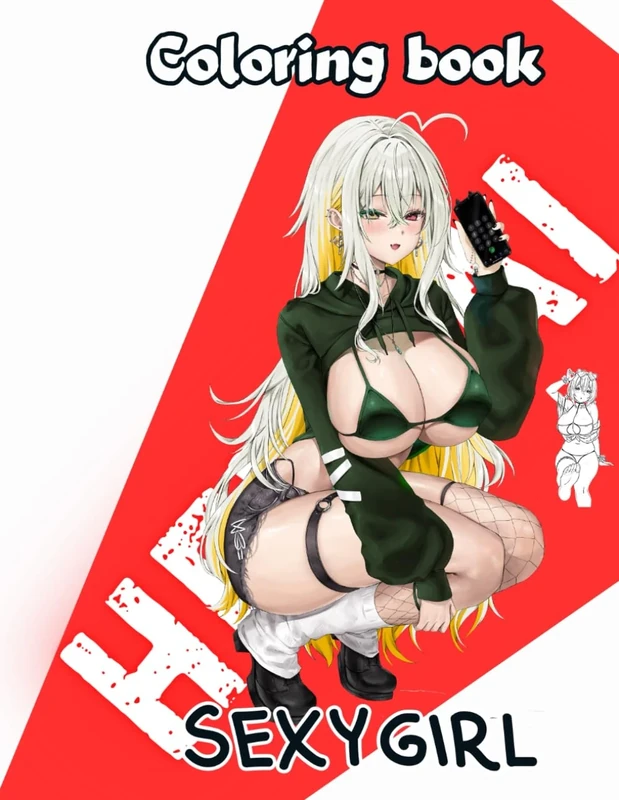 sexy anime girls coloring book for adults: 50 attracted pictures of sexy beautiful kawaii anime girls and milfs choosen from hentai and ecchi and manga for coloring - Image 1