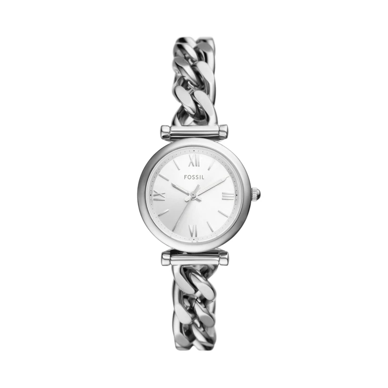 FOSSIL Women's Carlie Mini Quartz Stainless Steel Three-Hand Watch, Color: Silver (Model: ES5331), Silver, Carlie Mini