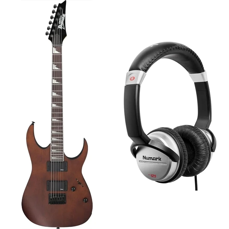 Ibanez GRG121DX GIO Range - Electric Guitar & Numark HF125 - Ultra-Portable Professional DJ Headphones with 6 ft Cable, 40 mm Drivers