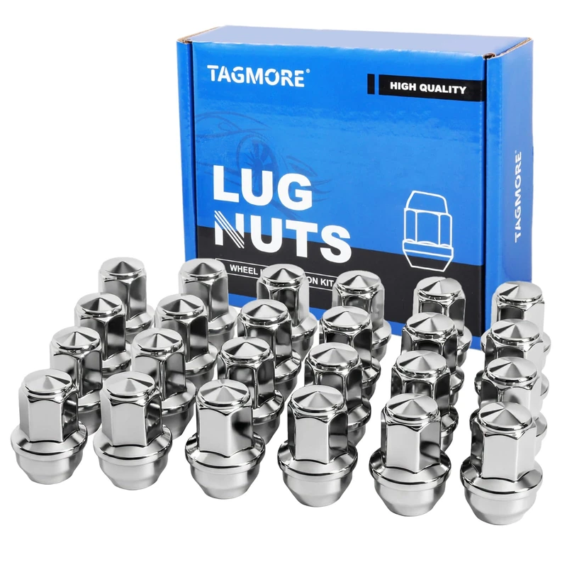 TAGMORE 24pcs M14x1.5 Lug Nuts - Compatible with 2015-2023 Ford F-150 / Expedition, Lincoln Navigator, One-Piece Design Factory Chrome Wheel Lug Nut Set