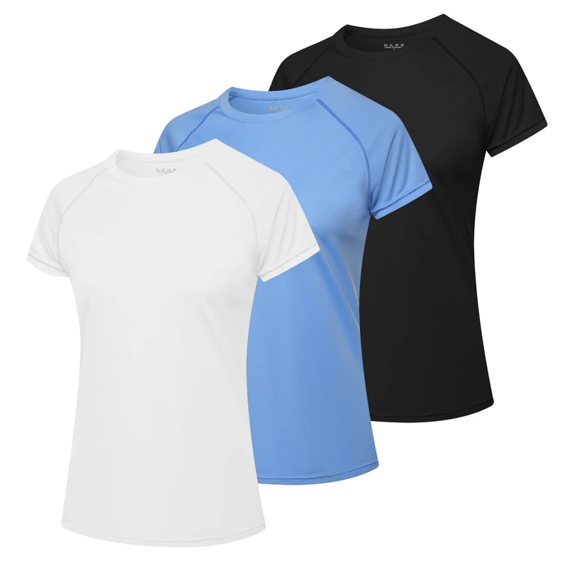 MEETWEE Swim Shirts for Women, Short Sleeve T Shirt Athletic Casual Tops Quick Dry UPF 50+ Running Surfing Workout Yoga Sun Tee Shirts
