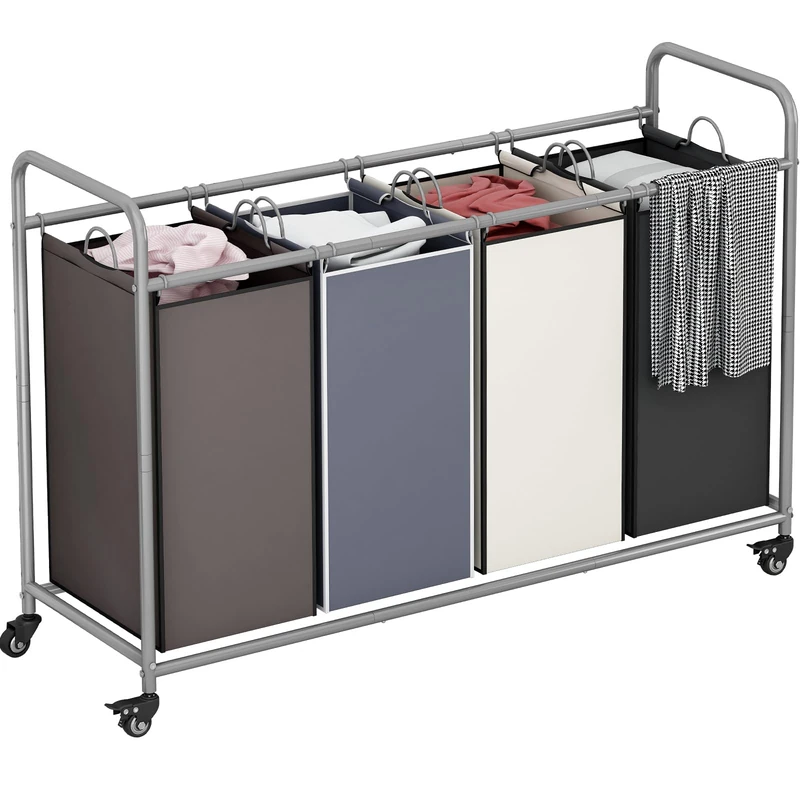LINZINAR 4 Bags Laundry Hamper, Assorted Laundry Basket 180L Laundry Sorter