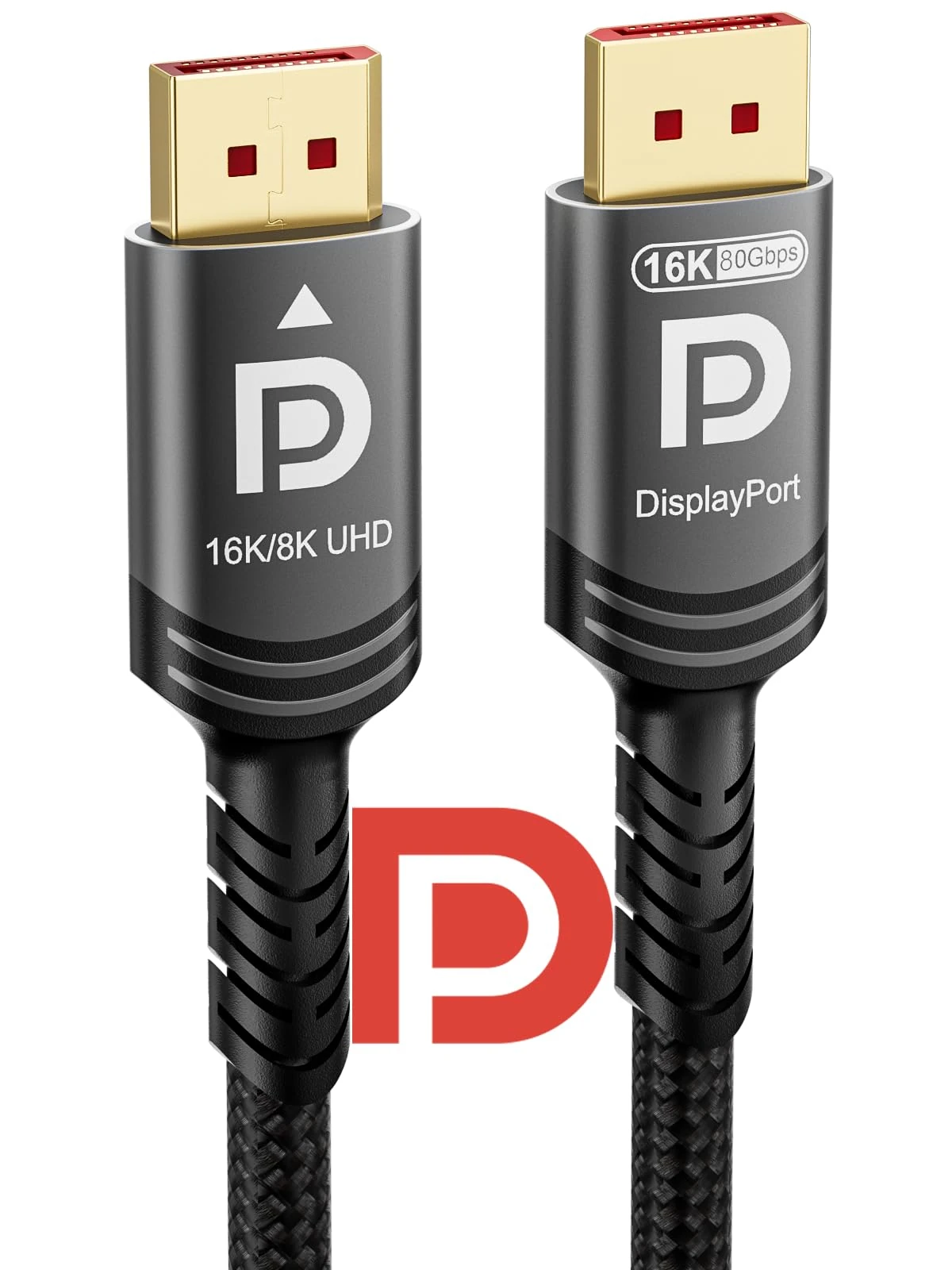 Ubluker 80Gbps DisplayPort 2.1 Cable 0.5M, Certified DP to DP Cord 4K 540Hz 360Hz 240Hz 165Hz 120Hz 16K 8K 240Hz Ultra High Bit Rate UHBR20 DSC1.2a Ryzen 7900X GeForce RTX5090 Laptop PC Monitor