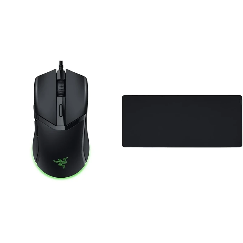 Razer Cobra - Lightweight Wired Gaming Mouse Chroma RGB Black & Gigantus V2 XXL - Soft XXL Gaming Mouse Mat for Speed and Control Black