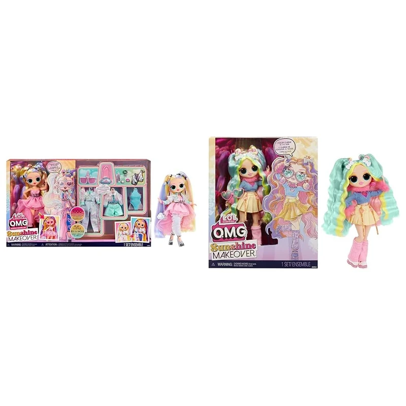 LOL Surprise OMG Sunshine Makeover Big Surprise Fashion Doll, STELLAR GURL & LOL Surprise OMG Sunshine Makeover Fashion Doll, BUBBLEGUM DJ