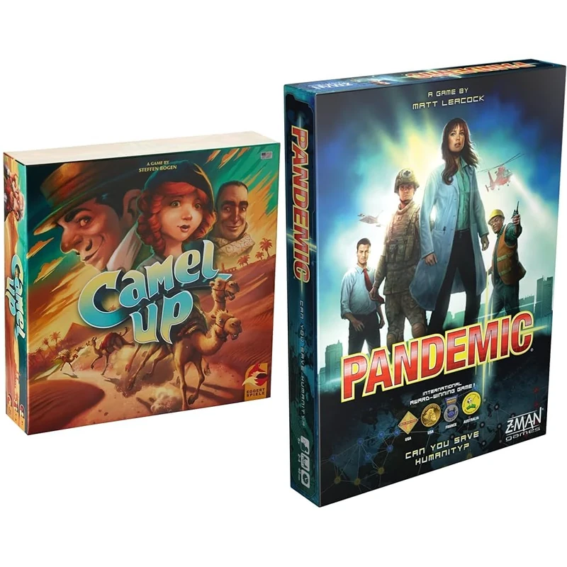 Plan B Games | Camel Up: 2nd Edition | Board Game | Ages 8+ | 3-8 Players | 30-45 Minute Playing Time & Z-Man Games | Pandemic | Board Game | Ages 8+ | 2-4 Players | 45 Minutes Playing Time
