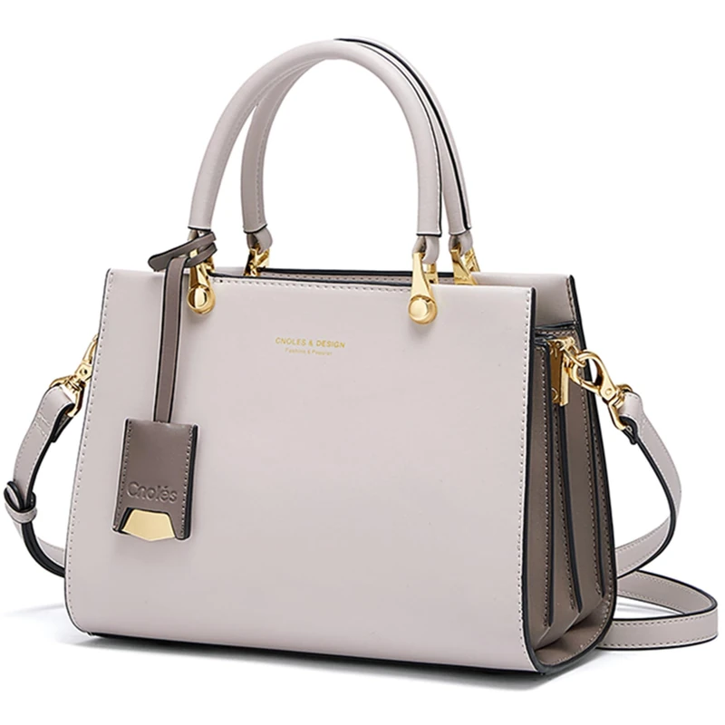 Cnoles Handbags for Women Large Capacity Tote Shoulder Bags Ladies Handle Satchel Purse, Light Grey, 24 * 11.7 * 18cm - Image 1