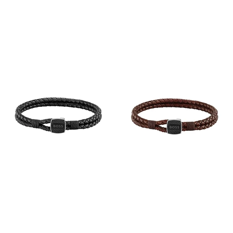 BOSS Jewelry Men's SEAL Collection Bracelet Black - 1580047M & Jewelry Men's SEAL Collection Bracelet Brown - 1580048M - Image 1