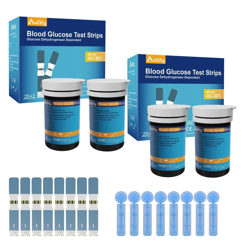 AuQty Blood Sugar Testing Kit Blood Glucose Monitor (100 Glucose Test Strips)