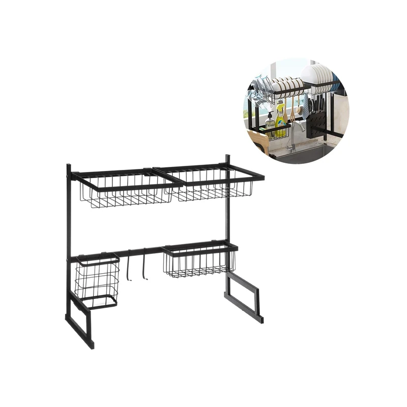 Avilia Sink organizer with 5 compartments, Black, ND - Image 1