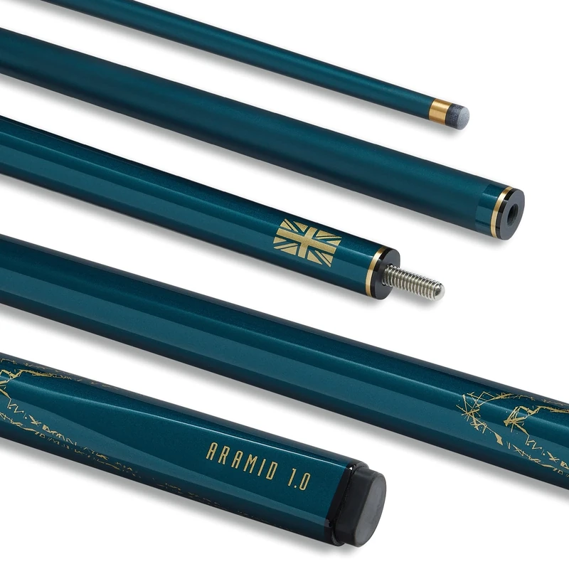 POWERGLIDE Snooker Pool or Billiard Cue | Carbon Fibre & Fibreglass | Ultra Smooth Metallic Painted High Gloss Green | 2-Piece 50/50 Joint |Full Size 57" | 10mm Tip | 18oz