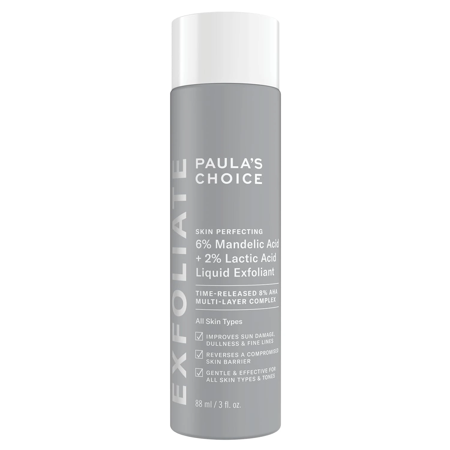 Paula's Choice SKIN PERFECTING 6% Mandelic Acid + 2% Lactic Acid AHA - AHA Exfoliant - Visibly Reduces Fine Lines and Wrinkles - with Yarrow Extract- All Skin Types - 88 ml