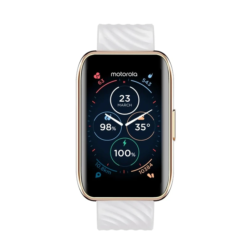 Motorola Moto 40 Smartwatch - 10 Days Battery Life, Google Fit, 1.5" Crystal Clear Display, Heart & Sleep Tracking, iOS/Android Compatible - Rose Gold