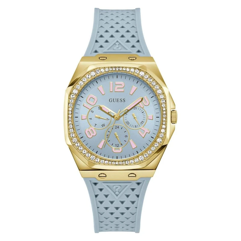 GUESS Zest Women's Silicone Watch, Bright Blue, Classic