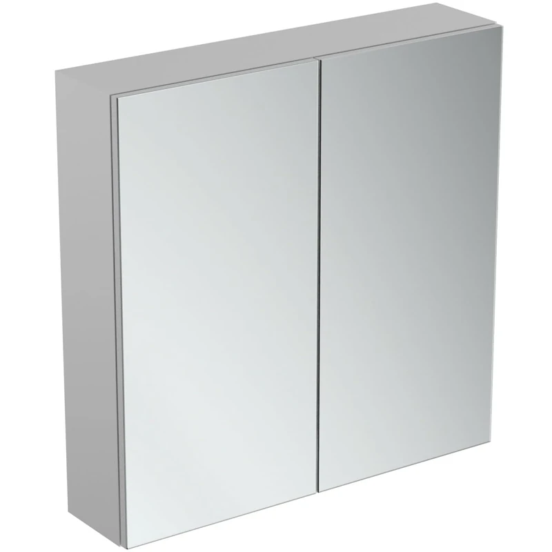 Ideal Standard 70cm Wall Mounted Bathroom Mirror Cabinet with Ambient Light, 2 doors, T3439AL