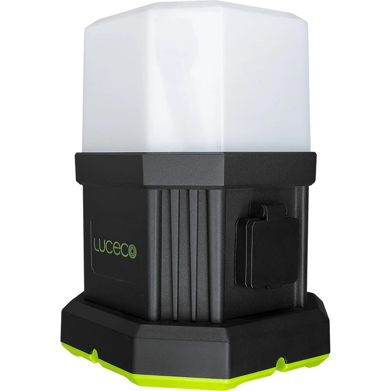 Luceco LED Herculous Open Area High-Output Work Light with 13A UK Power Socket and USB Outlets, 2 Light Modes, Carry Handle and Hook, Inspection Light, IP54, IK07, 66W, 7150lm, 6500K, LWHOA70G65UK