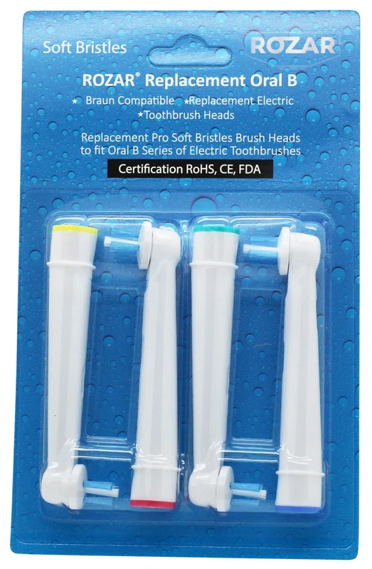 Oral-B Braun Compatible Interspace Electric Toothbrush Head, Deep Plaque Remover, UK Brand Rozar Pack of 4, Cleans Between Teeth IP17 - Image 1