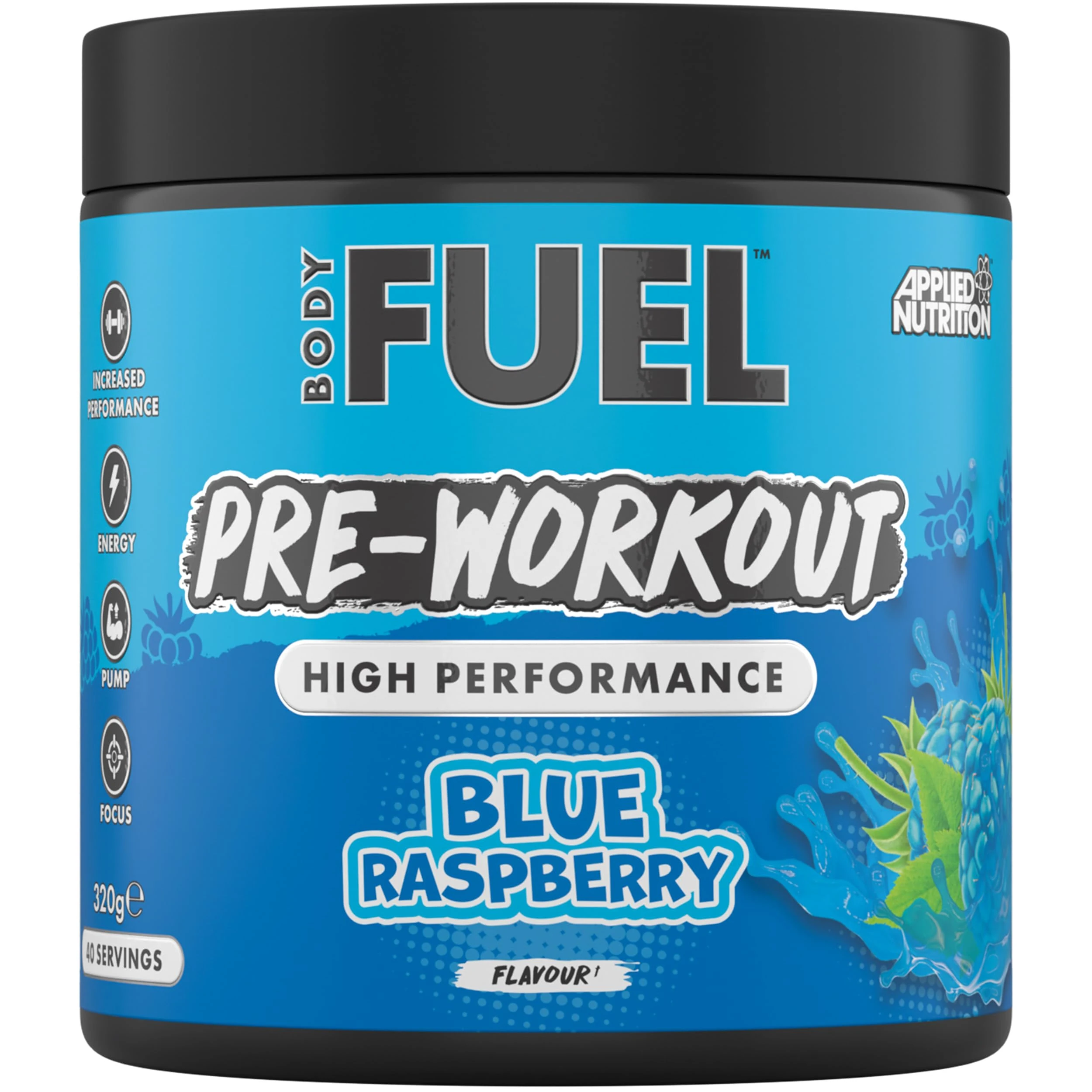 Applied Nutrition BodyFuel Pre-Workout Powder - Energy, Strength & Endurance Booster with Creatine, Citrulline & Beta-Alanine Sugar-Free Pre-Workout (320g - 40 Servings) (Blue Raspberry)