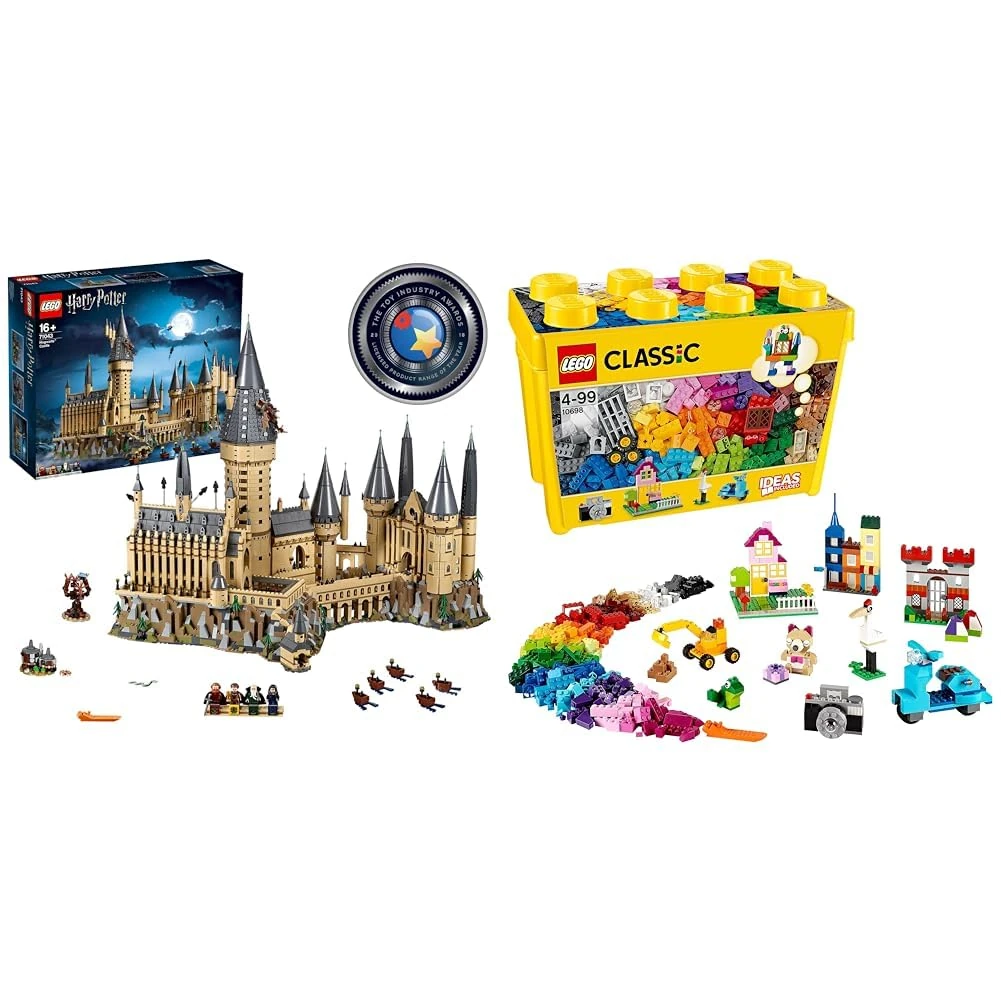 LEGO 71043 Harry Potter Hogwarts Castle Model, Big Collectable Set& 10698 Classic Creative Brick Storage Box Set,