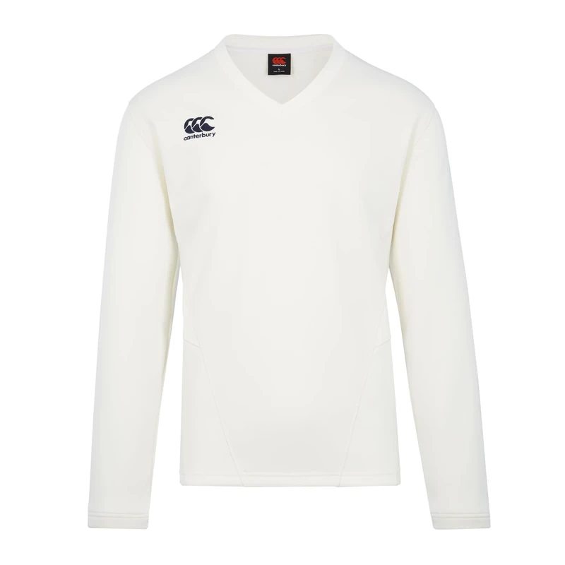 Canterbury Men's Classic Long Sleeve Cricket Overshirt | Cricket Whites Sweatshirt, Cricket Cream, S - Image 1
