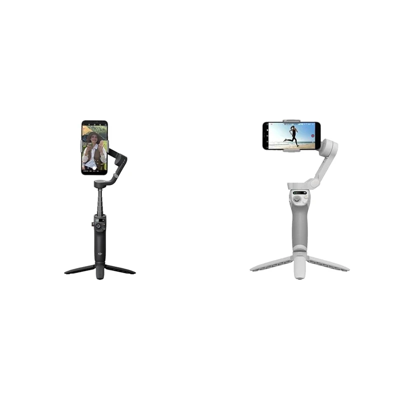 DJI OSMO Mobile 6 Smartphone Gimbal Stabilizer, 3-Axis Phone Gimbal, Built-In Extension Rod, Slate Gray & OSMO Mobile SE Intelligent Gimbal, 3-Axis Phone Gimbal, Portable and Foldable