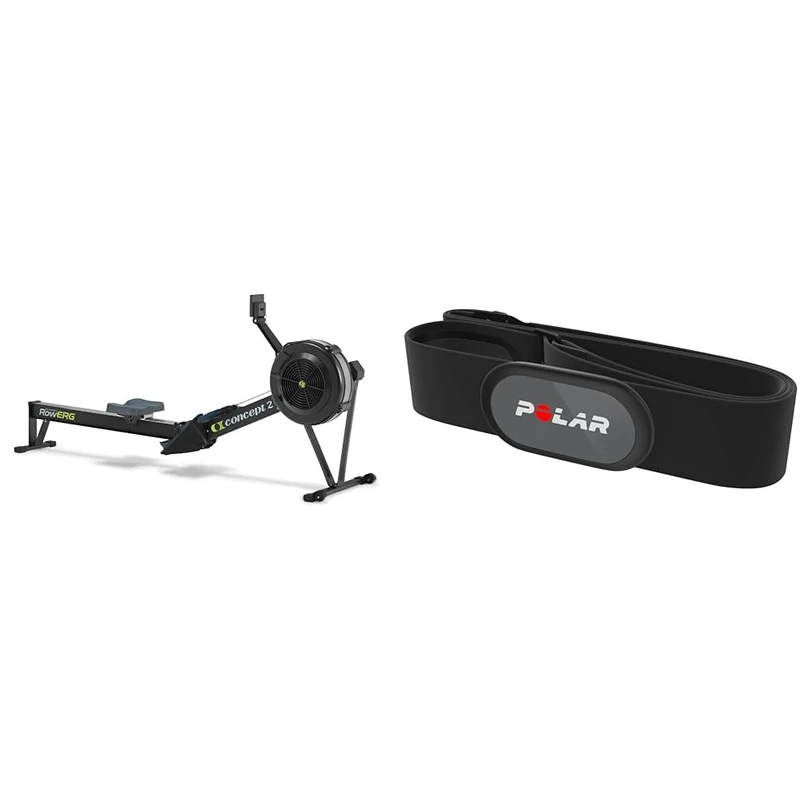 Concept2 RowErg Standard Legs with PM5 - Black & Polar H9 Heart Rate Sensor – ANT + / Bluetooth - Waterproof HR Monitor with Soft Chest Strap for Gym, Cycling, Running, Outdoor Sports