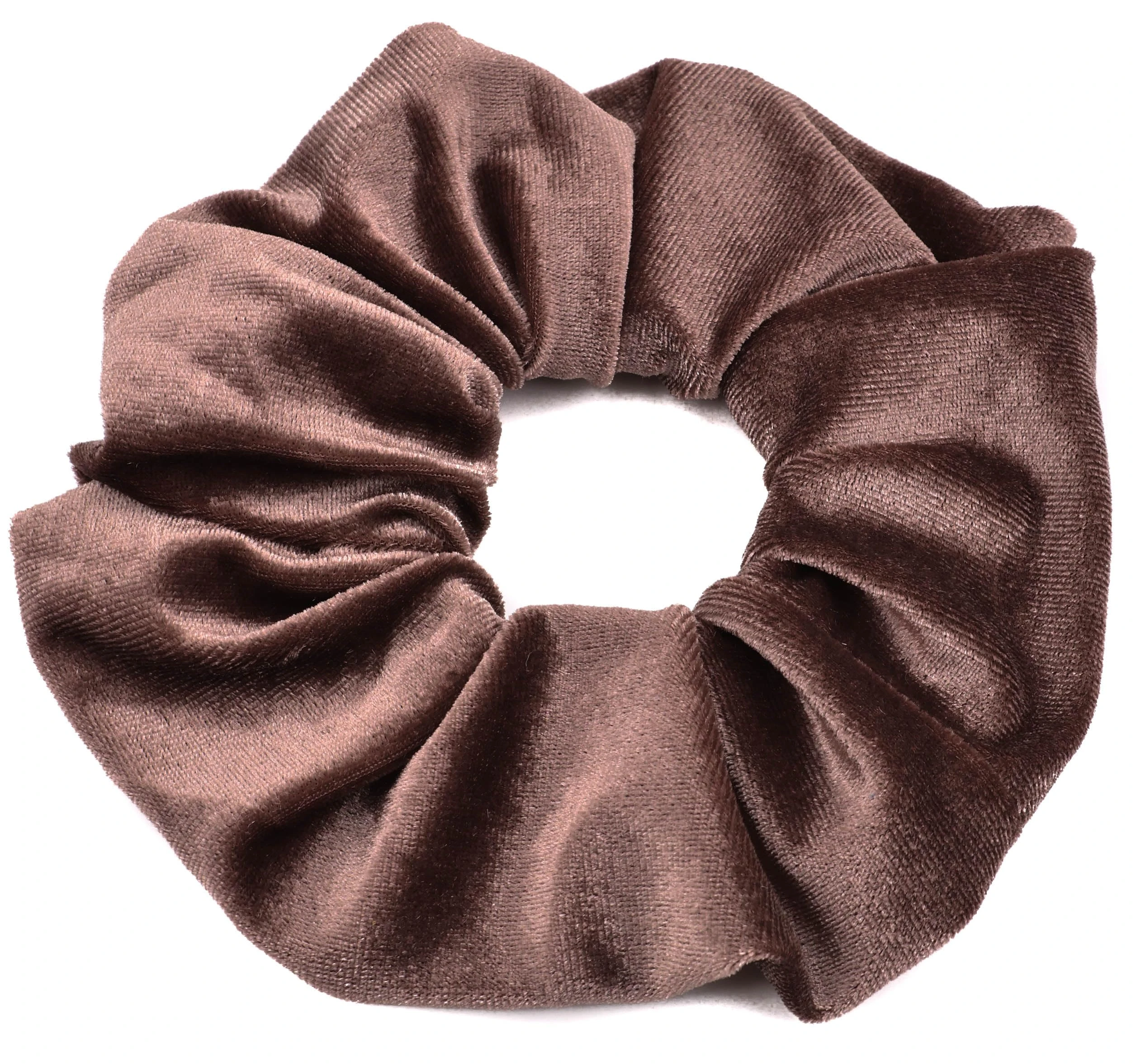 Mytoptrendz® Luxurious Premium Plain Smooth Velvet Scrunchie Hair Ties Ponytail Holder Elastic Bands For Women Girl (Brown) MIN