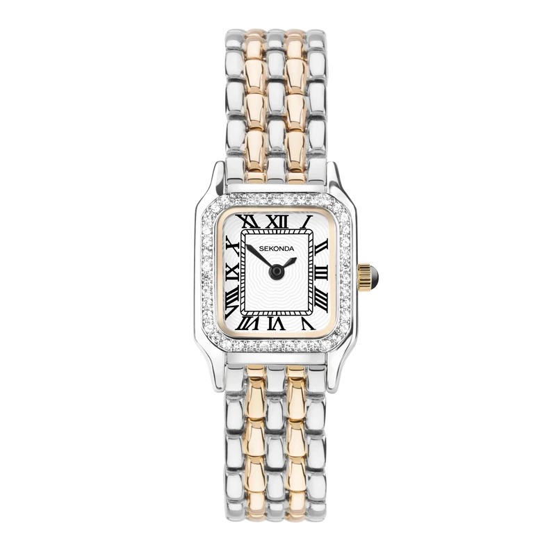 Sekonda Monica Ladies 20mm Two Tone Stone Set Watch 40643