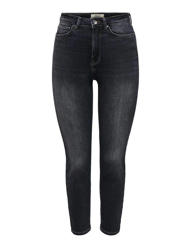 ONLY Female Straight-Fit Jeans Onlemily High Waist Straight Cut Jeans, Washed Black, 26W x 32L