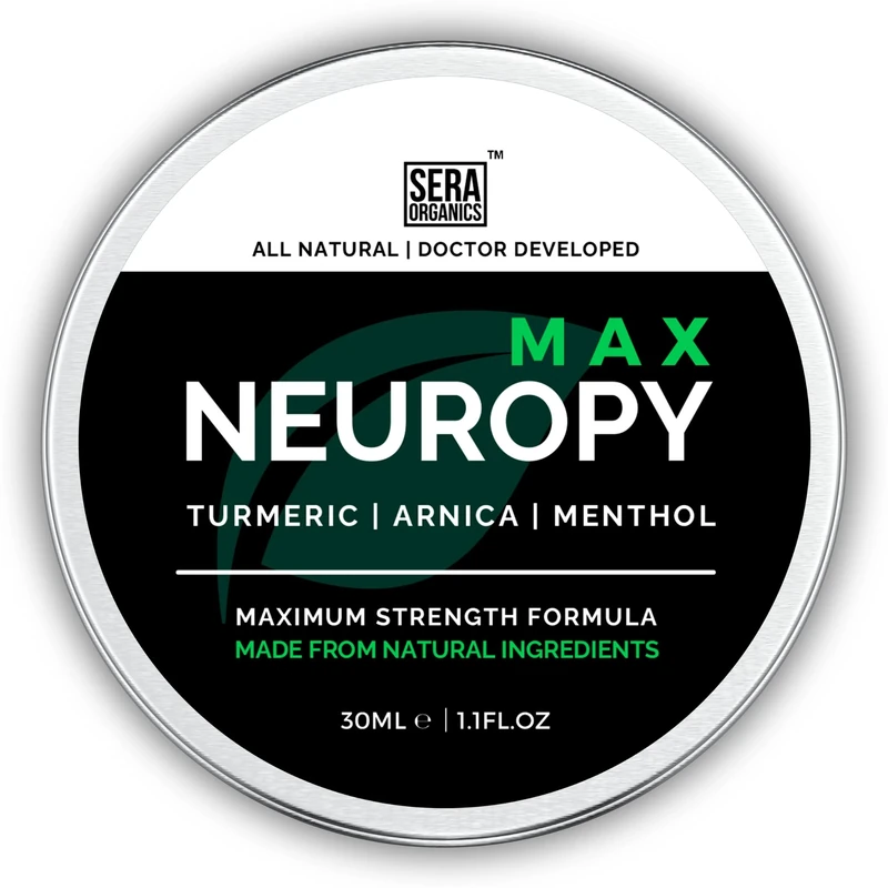 Neuropathy Cream – Turmeric, Arnica & Menthol Balm for Feet, Hands & Joints | Soothes Tingling & Nerve Sensations | Sera Organics (30g)
