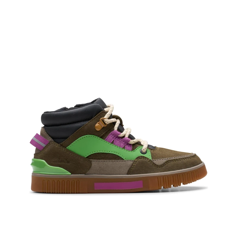 Clarks Oslo Hiker K Childrens Khaki Combi, 7