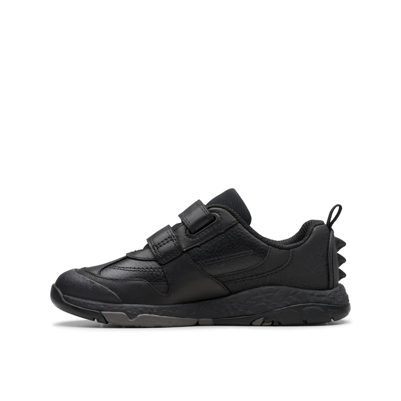 Clarks Steggy2 Pace K Childrens Black Leather, 13.5