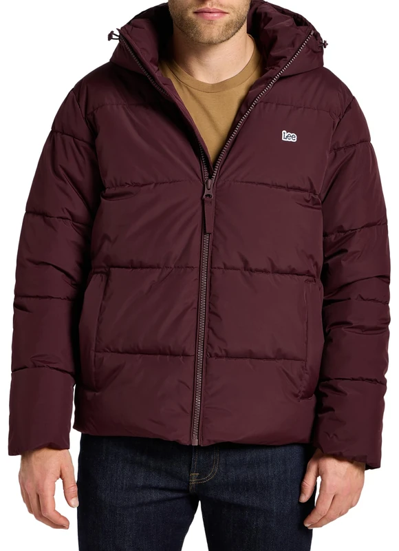 Lee Men's Puffer Jacket, Velvet Beet, L