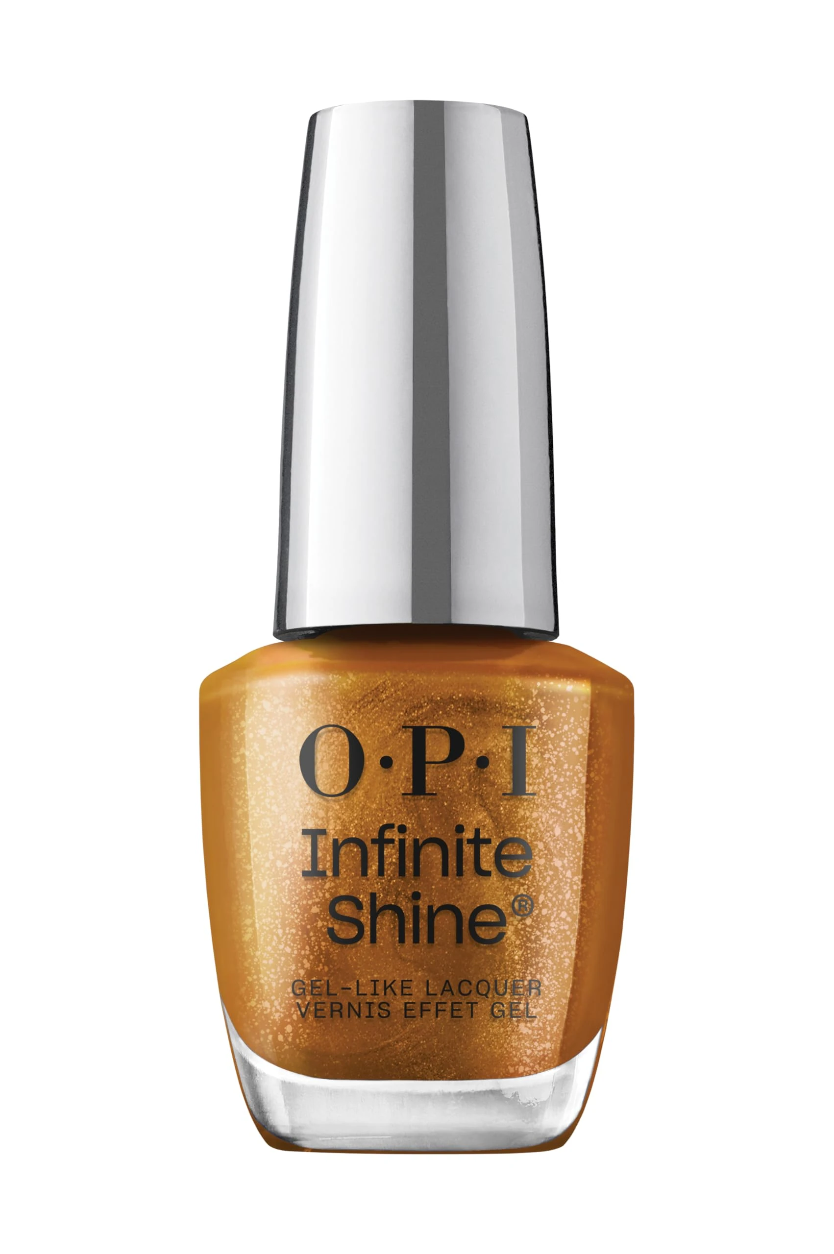 OPI Infinite Shine Nail Polish - Stunstoppable - Gel Like & Long Lasting Metallic Bronze Nail Polish - with Pre-Cured Gel Technology & OPI Pro-Wide Brush (15ml)