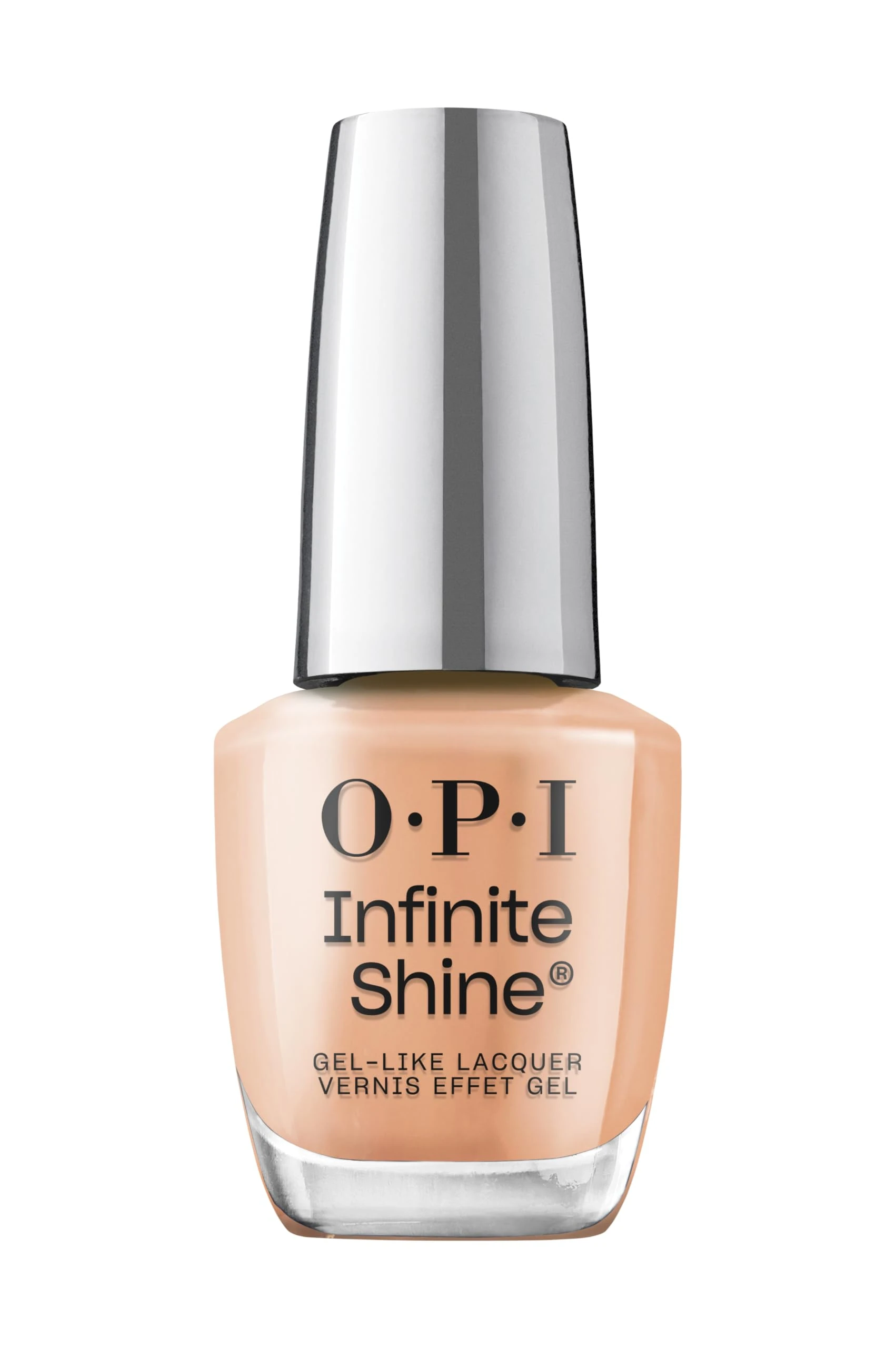 OPI Infinite Shine Nail Polish - Over-slay your Welcome - Gel Like & Long Lasting Peachy Nude Nail Polish - with Pre-Cured Gel Technology & OPI Pro-Wide Brush (15ml)