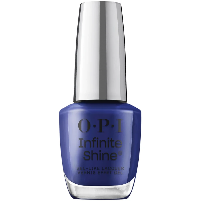 OPI Infinite Shine Nail Polish - No Chips on my Shoulder - Gel Like & Long Lasting Navy Blue Nail Polish - with Pre-Cured Gel Technology & OPI Pro-Wide Brush (15ml)